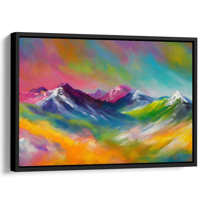 Ethereal Peaks Illusion: Surreal Mountain Landscape Canvas Art Print
