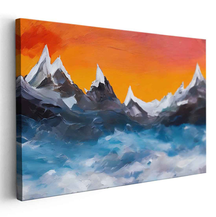 Twilight Peaks Drama: A Dramatic Mountain Landscape at Dawn