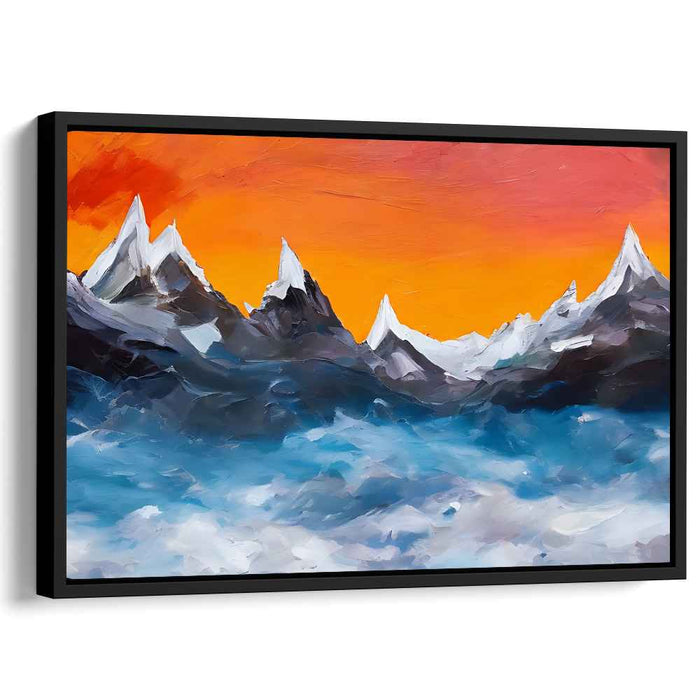 Twilight Peaks Drama: A Dramatic Mountain Landscape at Dawn