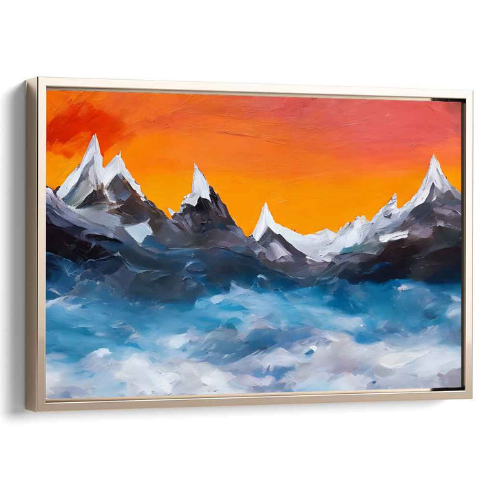 Twilight Peaks Drama: A Dramatic Mountain Landscape at Dawn