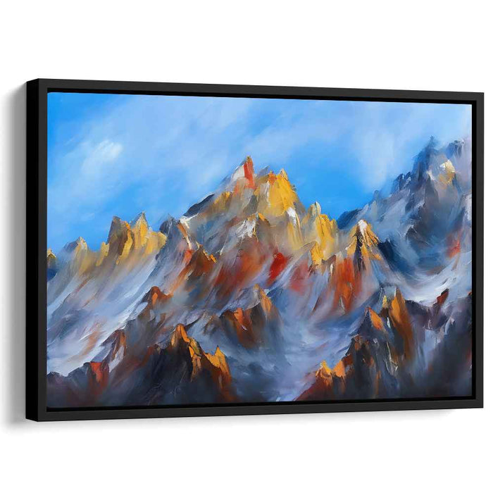 Alpenglow Peaks: Radiant Mountain Landscape Canvas Art Print