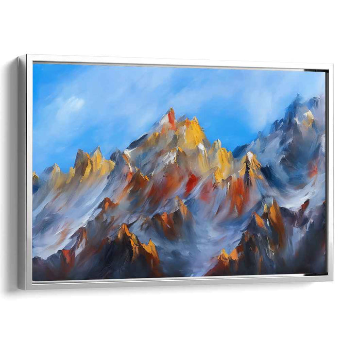 Alpenglow Peaks: Radiant Mountain Landscape Canvas Art Print
