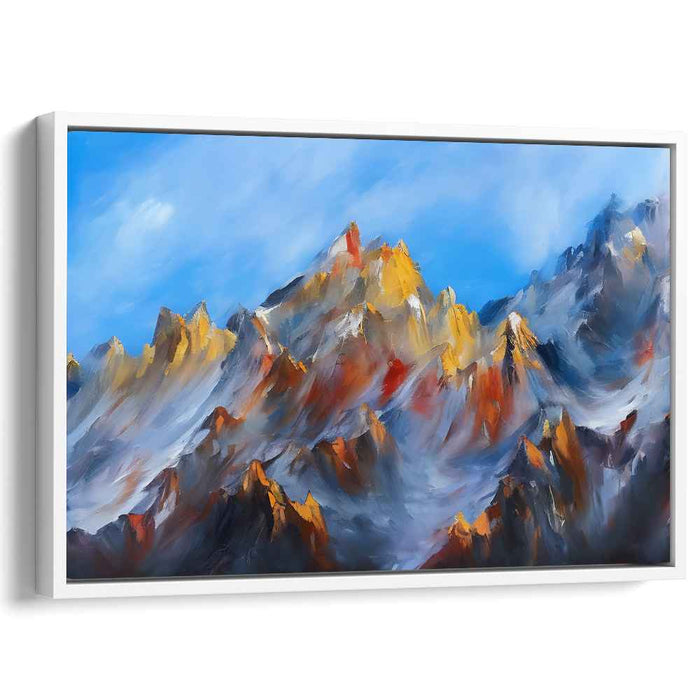 Alpenglow Peaks: Radiant Mountain Landscape Canvas Art Print