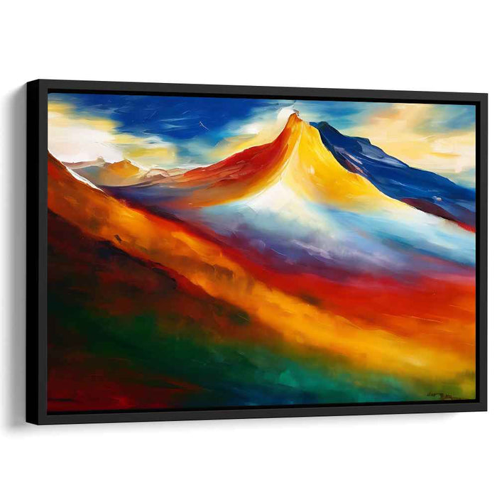 Alpine Palette: Vibrant Expressionist Mountain Landscape Canvas Art Print