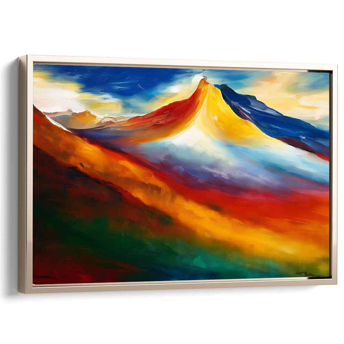 Alpine Palette: Vibrant Expressionist Mountain Landscape Canvas Art Print