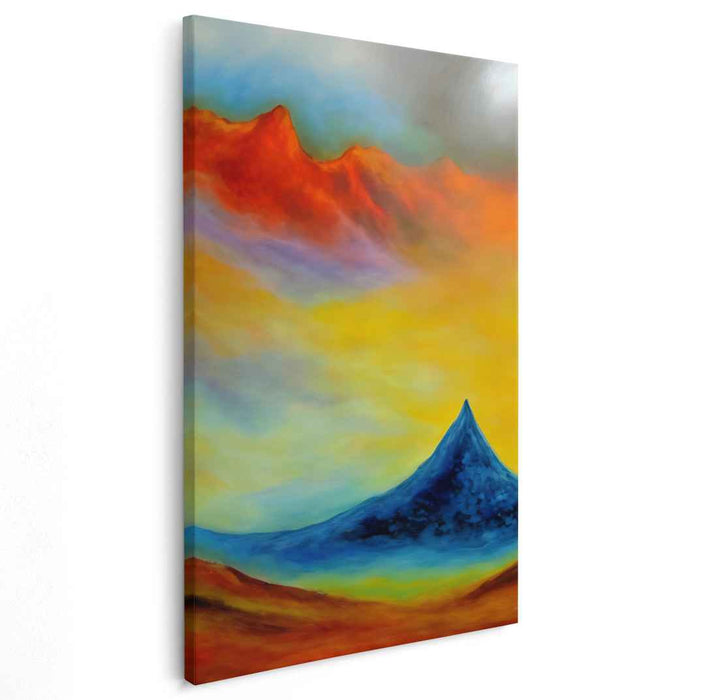 Enchanted Horizon: Ethereal Landscape in Vivid Hues Canvas Art Print
