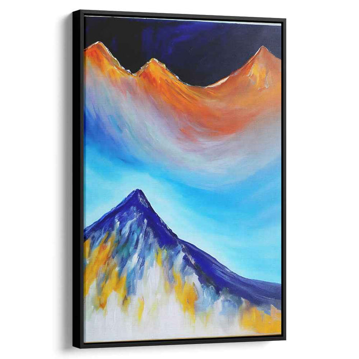 Peak Impressions: Abstract Expressionist Mountain Landscape Canvas Art Print