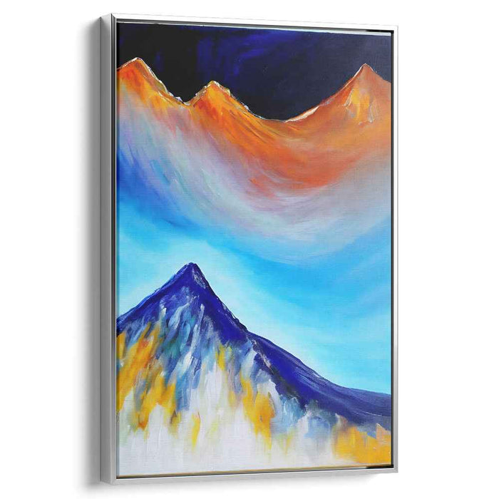 Peak Impressions: Abstract Expressionist Mountain Landscape Canvas Art Print