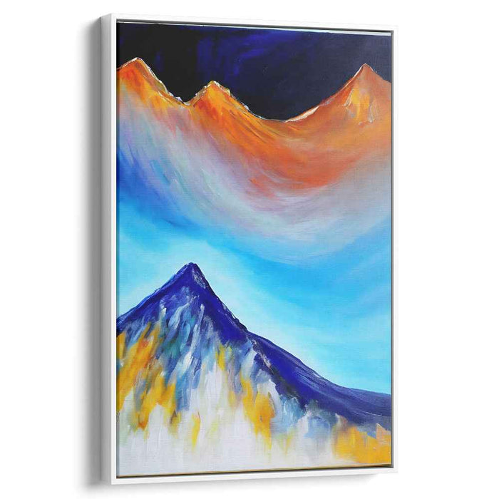 Peak Impressions: Abstract Expressionist Mountain Landscape Canvas Art Print