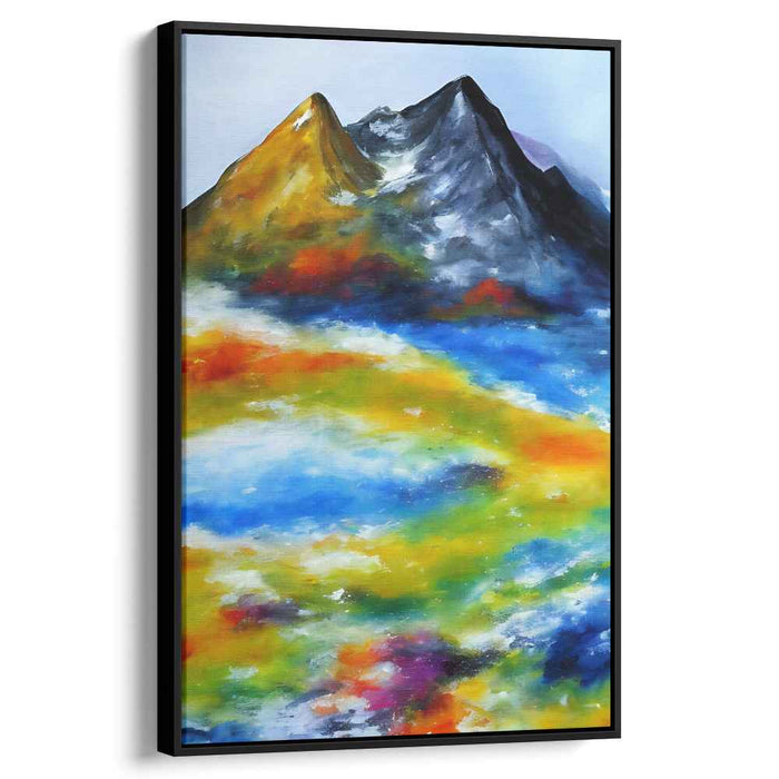 Chroma Peaks Canvas Composition: Colorful Mountain Landscape Canvas Art