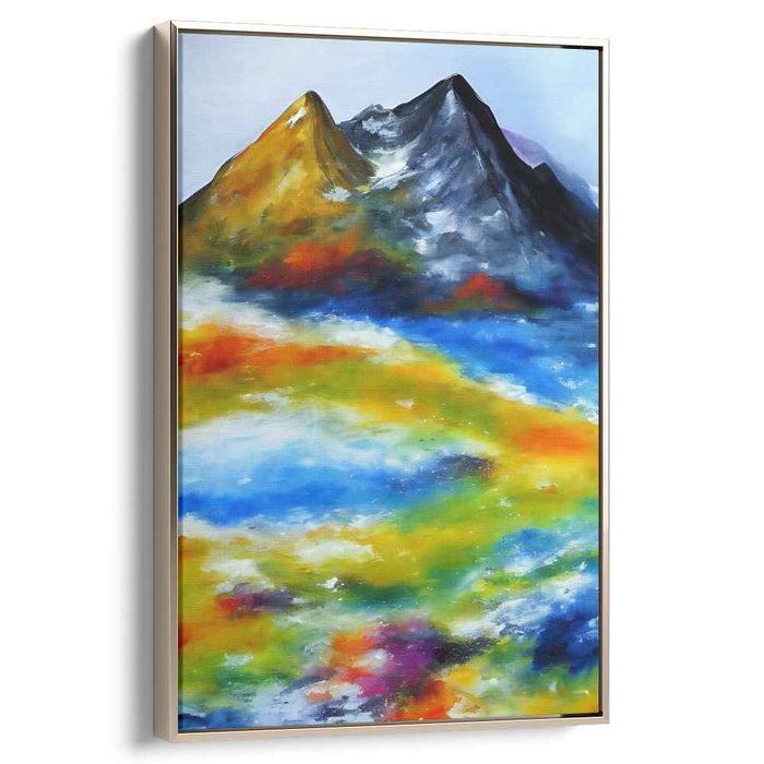 Chroma Peaks Canvas Composition: Colorful Mountain Landscape Canvas Art