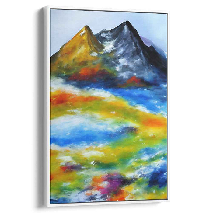Chroma Peaks Canvas Composition: Colorful Mountain Landscape Canvas Art