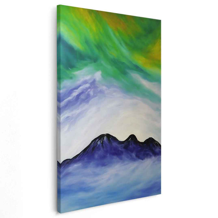 Celestial Mountain Whispers: Impressionist-Inspired Landscape Canvas Art