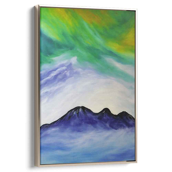 Celestial Mountain Whispers: Impressionist-Inspired Landscape Canvas Art