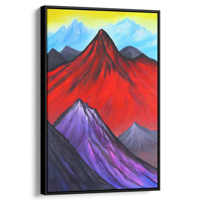 Crimson Peak: A Vivid Mountain Landscape Canvas Art