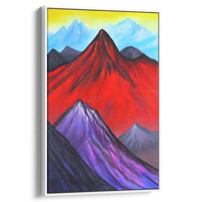 Crimson Peak: A Vivid Mountain Landscape Canvas Art