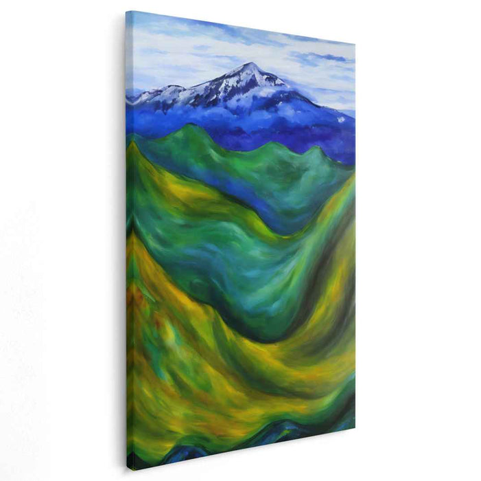 Eternal Summit Harmony: Majestic Mountain and Rolling Hills Landscape