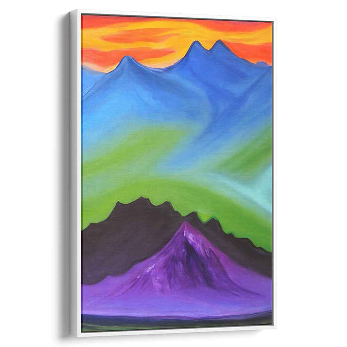 Abstract Summit Symphony: Vibrant Abstract Mountain Landscape Canvas Art