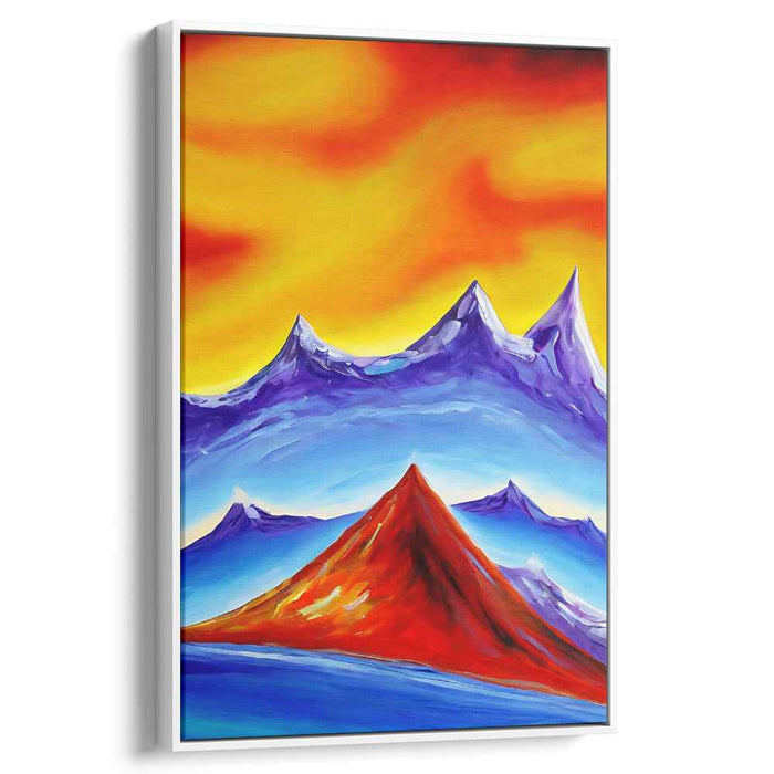 Twilight Peaks Fantasy Canvas: Surreal Sunset Mountain Landscape Canvas Art Print