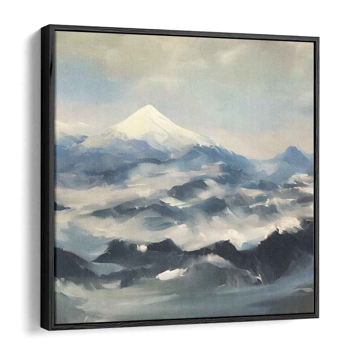 Blurred Peaks Arcadia: Impressionist Mountain Landscape Canvas Art
