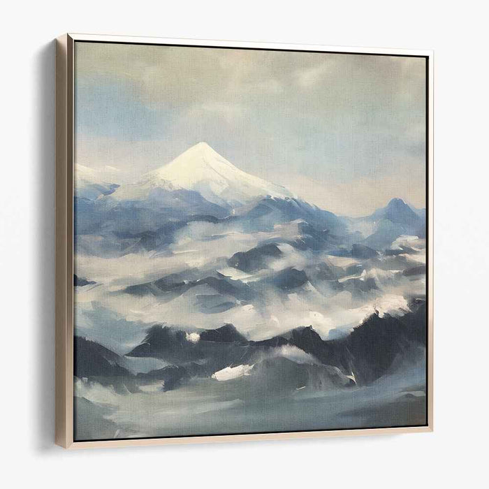 Blurred Peaks Arcadia: Impressionist Mountain Landscape Canvas Art