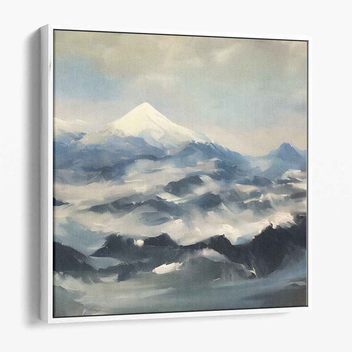 Blurred Peaks Arcadia: Impressionist Mountain Landscape Canvas Art