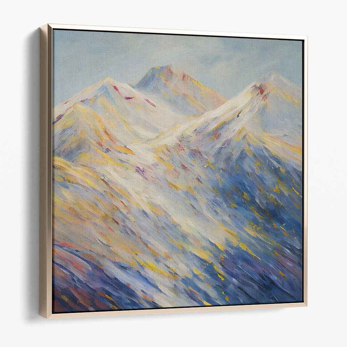 Icy Summit Whispers: Impressionistic Snow-Capped Mountain Landscape