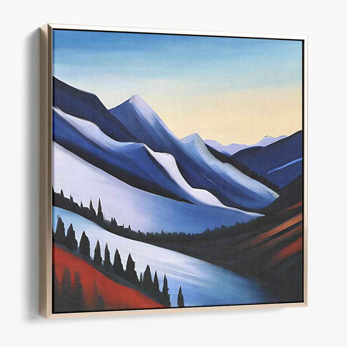 Anew Heights: Contemporary Impressionist Mountain Landscape Canvas Art Print