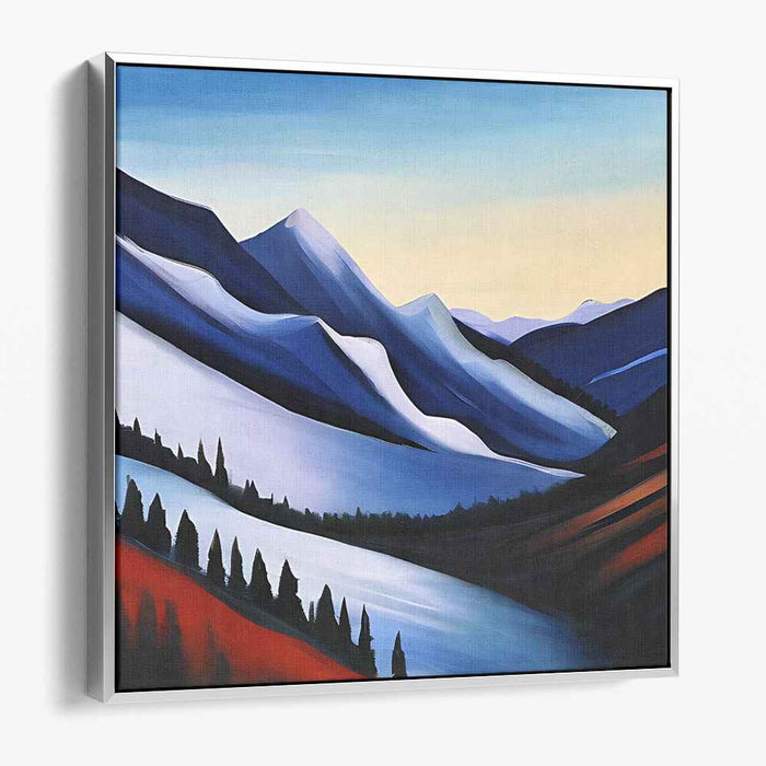 Anew Heights: Contemporary Impressionist Mountain Landscape Canvas Art Print
