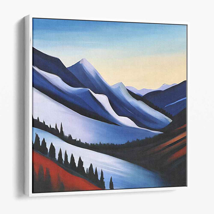 Anew Heights: Contemporary Impressionist Mountain Landscape Canvas Art Print