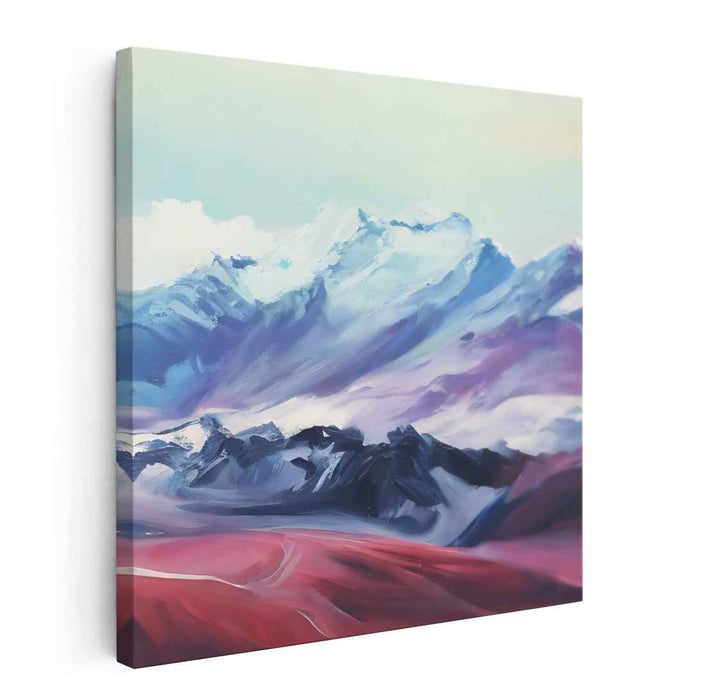Brushstroke Symphony Over Peaks: Contemporary Impressionist Mountain Landscape Canvas Art