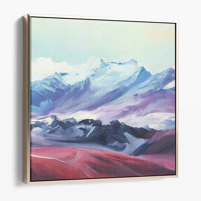 Brushstroke Symphony Over Peaks: Contemporary Impressionist Mountain Landscape Canvas Art