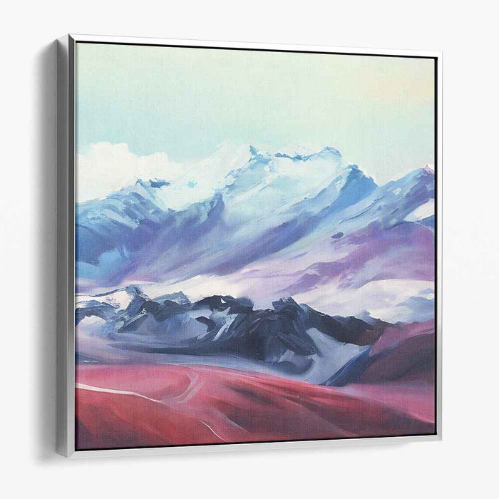 Brushstroke Symphony Over Peaks: Contemporary Impressionist Mountain Landscape Canvas Art