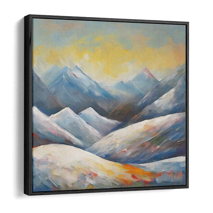 Alpine Vista Impressions: Impressionist Mountain Landscape Canvas Art Print
