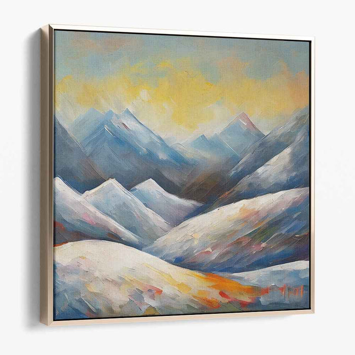 Alpine Vista Impressions: Impressionist Mountain Landscape Canvas Art Print