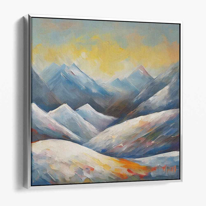 Alpine Vista Impressions: Impressionist Mountain Landscape Canvas Art Print