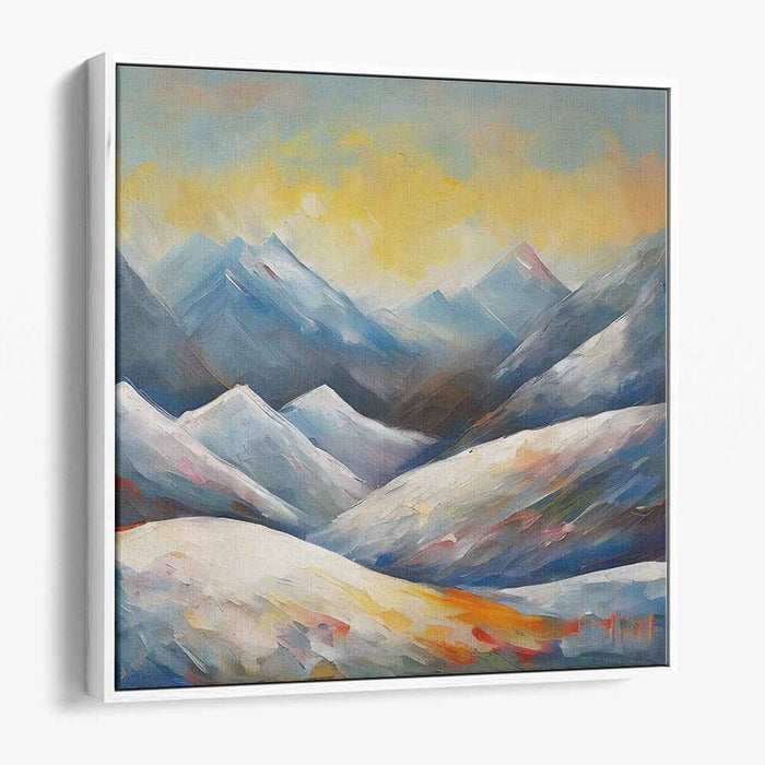 Alpine Vista Impressions: Impressionist Mountain Landscape Canvas Art Print
