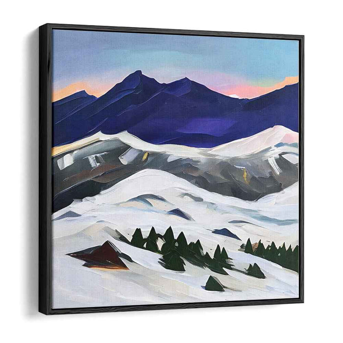 Majestic Mountaintop Serenity: Abstract Landscape Canvas Art