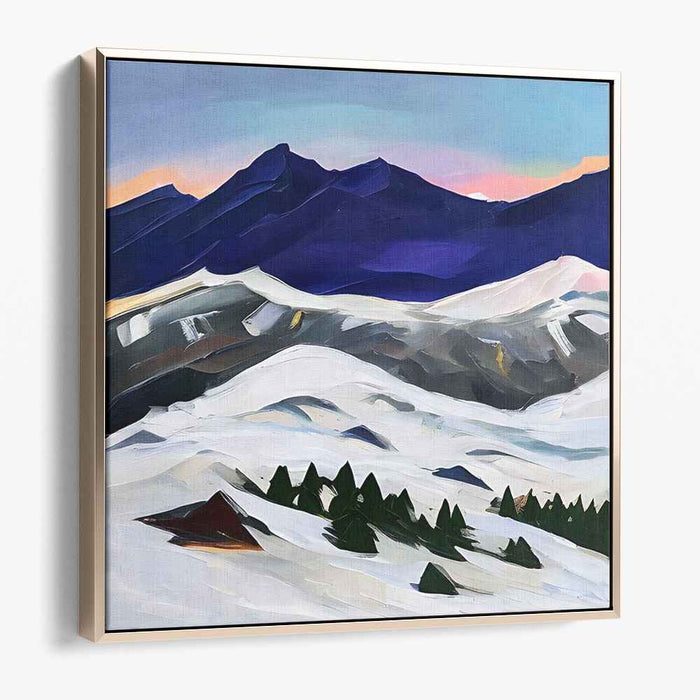 Majestic Mountaintop Serenity: Abstract Landscape Canvas Art