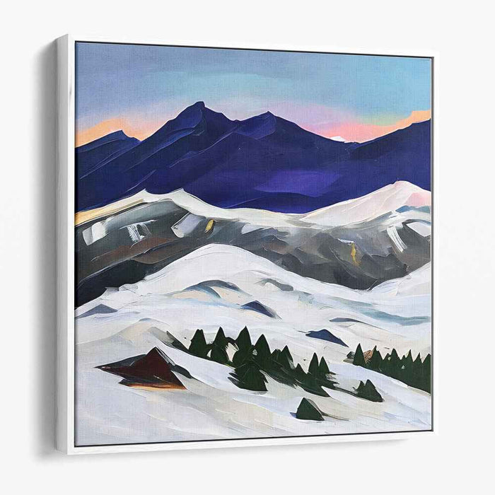 Majestic Mountaintop Serenity: Abstract Landscape Canvas Art