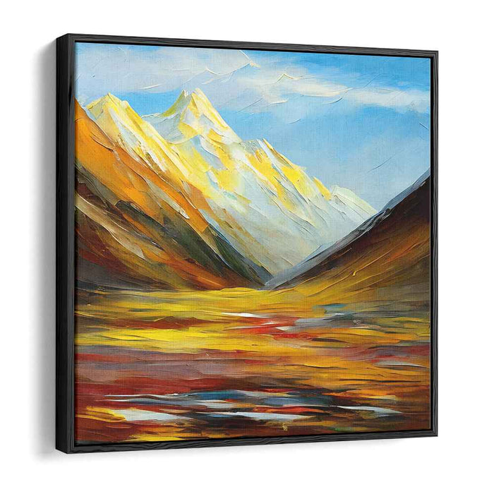 Echoes of Highlands: Vibrant Mountain Landscape Canvas Art Print