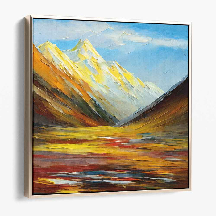 Echoes of Highlands: Vibrant Mountain Landscape Canvas Art Print