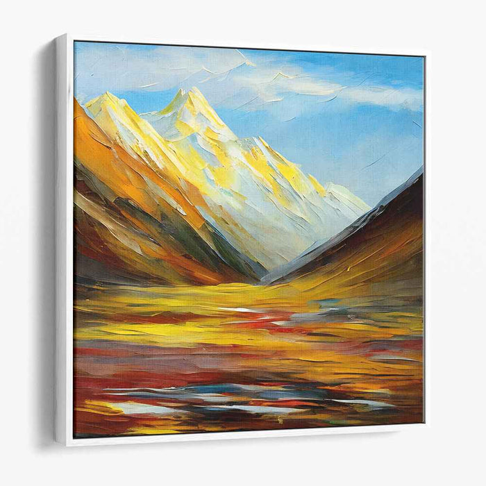 Echoes of Highlands: Vibrant Mountain Landscape Canvas Art Print