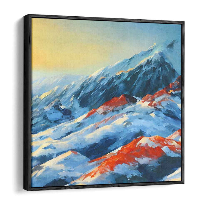 Topography Tapestry: Vibrant Mountain Landscape Canvas Art Print