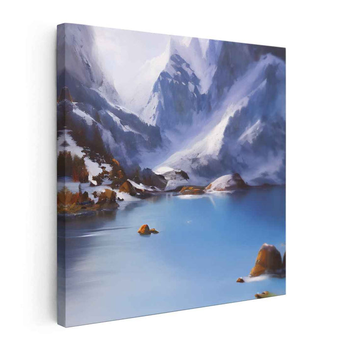 Alpine Mirror Heights: Snow-Capped Mountain Reflections