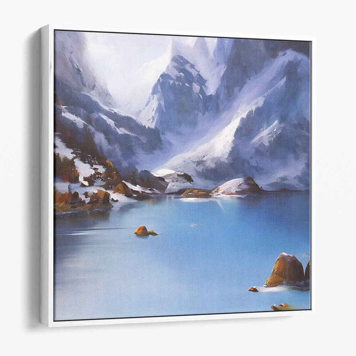 Alpine Mirror Heights: Snow-Capped Mountain Reflections