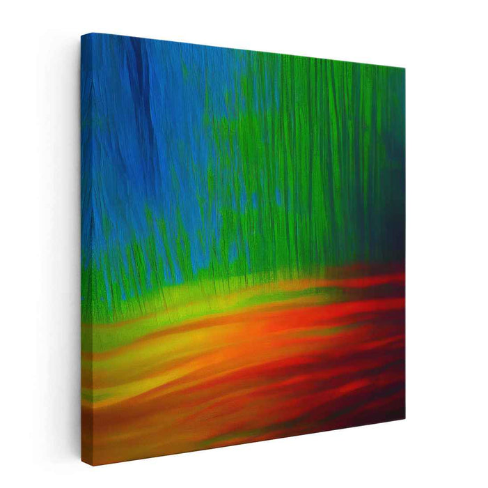 Echoes Of Earth's Spirit: Abstract Expressionist Landscape Canvas Art Print