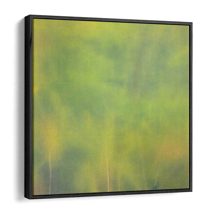 Serene Hues: Abstract Green and Yellow Dreamscape Canvas Art Print