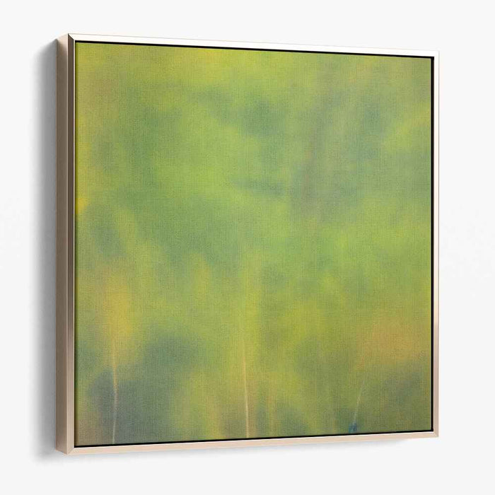 Serene Hues: Abstract Green and Yellow Dreamscape Canvas Art Print