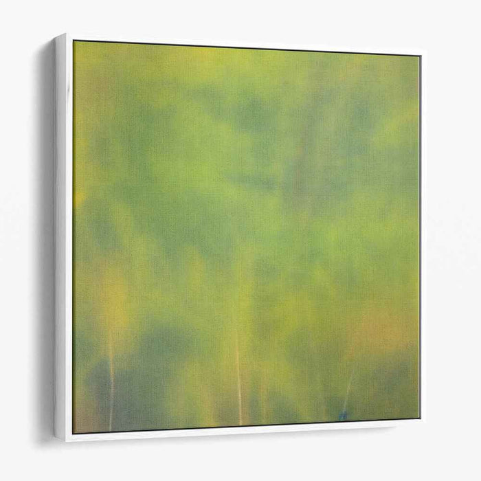 Serene Hues: Abstract Green and Yellow Dreamscape Canvas Art Print